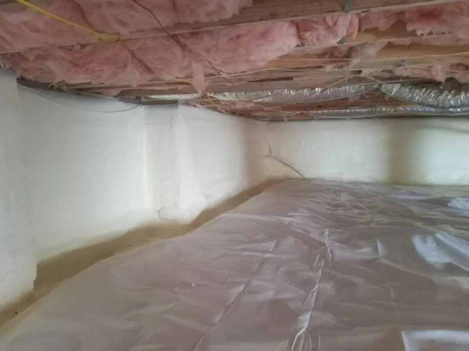 Crawl space encapsulation with closed-cell spray foam for Attic Insulation in Cherry Hill